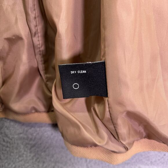 Coffee Shop Coat Womens Medium tan Long Sleeve Button Up Jacket faux fur hooded - Picture 14 of 15